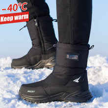 Load image into Gallery viewer, Winter High Boots for Man Outdoor Travel Snow Boots Zipper Non-slip Cotton Shoes Men Plus Velvet Keep Warm Casual Shoes Male 45