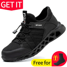 Load image into Gallery viewer, Work Safety Shoes Anti-Smashing Steel Toe Puncture Proof Construction Lightweight Breathable Sneakers Boots Men Women Air Light