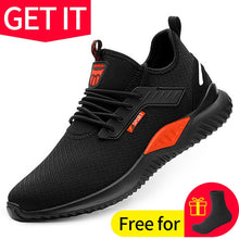Load image into Gallery viewer, Work Safety Shoes Anti-Smashing Steel Toe Puncture Proof Construction Lightweight Breathable Sneakers Boots Men Women Air Light
