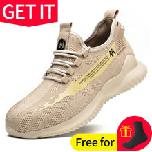 Load image into Gallery viewer, Work Safety Shoes Anti-Smashing Steel Toe Puncture Proof Construction Lightweight Breathable Sneakers Boots Men Women Air Light
